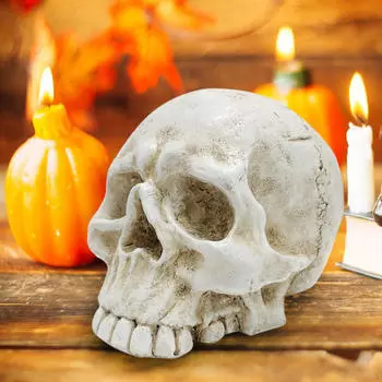 Resin Halloween Statue Props Centerpiece Ornament Human Head Model Decor for Festival