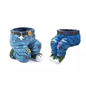 Resin Jeans Shaped Flower Pots Office Planter Jeans Flower Pots Decorations Dropshipping