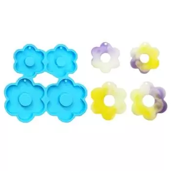 Resin Jewelry Molds,Keychain Resin Mold Flower Silicone Mold for Resin Pendant Keychain,Necklace Earrings,Jewelry Making