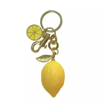 Resin Keyring Summer Vitality Lemon Shape Charm Keychain Couples Friends Key Chain Portable Car Bag Door Keychain жёлтый