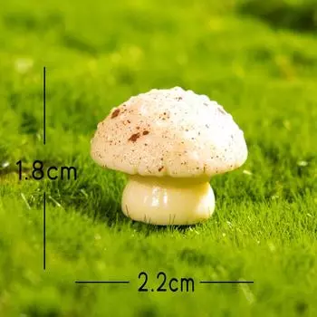 Resin Landscape Micro Decor With Miniature Forest Mushrooms For Crafting Garden Cinnabar Red