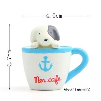 Resin Letter Dog Plant Pot Figurine Decor For Indoor Gardening And Giving Gift Blue Ocean Cup