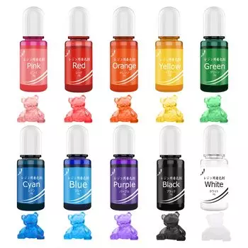 Resin liquid colorant Resin dye Transparent color 10 colors High concentration Epoxy resin pigment Color Resin colorant Alcohol ink Suitable for [H/K]