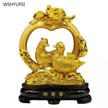 Resin mandarin duck ornaments Living room tabletop decorations Wedding gift Home decoration accessories Resin crafts