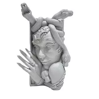 Resin Medusa Head Book Nook Decorative Bookends Unique Snake Women Face Book Ends Heavy Duty Book Stopper For Home Office Desk