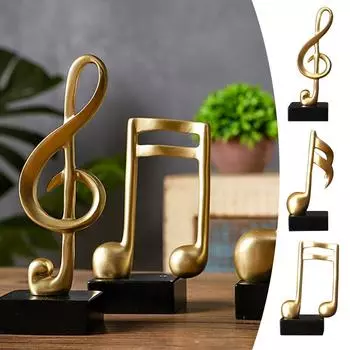 Resin Musical Note Figurine Decorative Art Statuette Modern Musical Note Handcraft Living Room Desk Ornaments Home Decoration
