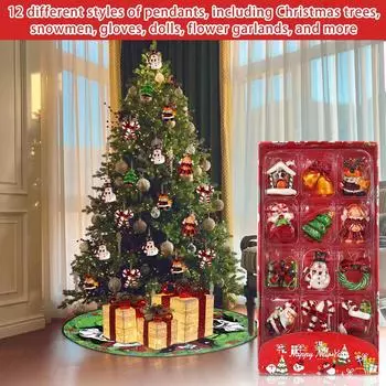 Resin Pendant Christmas Tree Snowman Gift Kit Pendant Decoration DIY Christmas Gift One Size