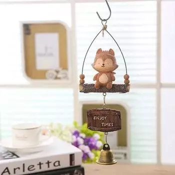 Resin Rabbit Sun Windbell Cartoon Cartoon Wind Chimes Wolf Door Bell Pendant Door Decor 2