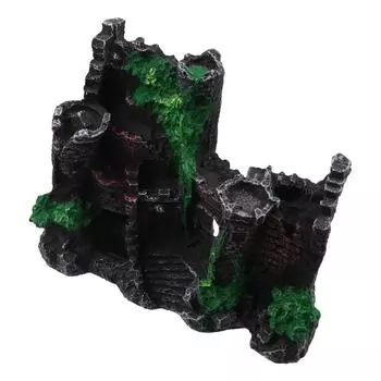 Resin Rockery Ancient Aquarium Castle Decoration Aquarium Cave Building Decoration Fish Tank Castle