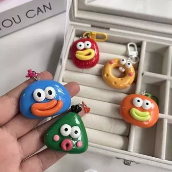 Resin Sausage Mouth Keychain Cute Funny Clown Pendant Mini Big Mouth Keyring Bag Hanging жёлтый