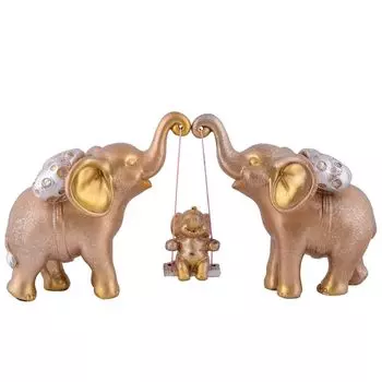Resin Set of 3 Elephent showpiece for Home Decoration Items Table Dcor Living Room Gift Boxes for Weddings, Parties, Housewarming