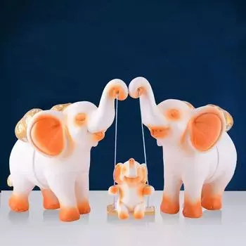 Resin Set of 3 Elephent showpiece for Home Decoration Items Table Dcor Living Room Gift Boxes for Weddings, Parties, Housewarming