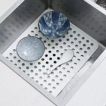 Resin Sink Drain Mat Anti-blocking Dish Drying Mat Multifunctional Sink Protectors Bathroom Sink Drain Mat