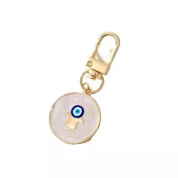 Resin Star Demon Eye Keychain Dripping Oil Turkish Blue Eye Pendant Cartoon Couple gold-palm