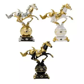 Статуэтка из смолы, новинка, украшение, скачущая лошадь, скульптура животного для фермерского дома, шкафа, гостиной, магазина, дня рождения белый