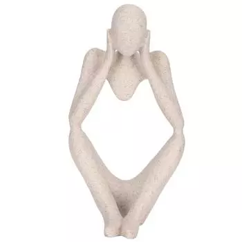 Resin Thinker Sculpture Abstract Statue Collectible Figurine Sandstone Home Office Decor