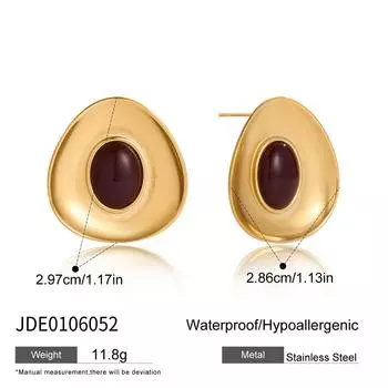 Resin Titanium Steel Stud Earrings Light Luxury High-end Earrings Do Not Fade Stainless Steel