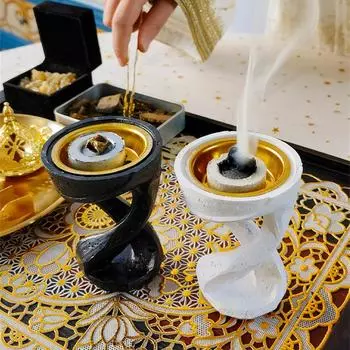 Resins Twist Shape Aromatherapies Burners Arabic Incenses Holder Bakhoor Burners Diffuser for Home Decors and Relaxation белый