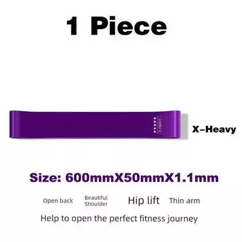 Resistance Band Fitness Yoga Belt Elastic Band Tension Band Exercise Squat Dance Elastic Force Circle Stretch Band Training Hip [Dark purple] 600mm * 50mm * 1.1mm