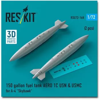 Reskit AERO 1C 150 галлонов бак 3D принтер смола комплект 1/72 (для A-4 Skyhawk) (2 куска) РСКУ72-0168 (Самолет)