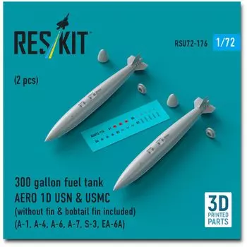 Reskit AERO 1D 300 галлонов бак US 3D принтер смола комплект 1/72 (для ВМС/Корпуса морской пехоты) (2 куска) РСКУ72-0176 (Самолет)