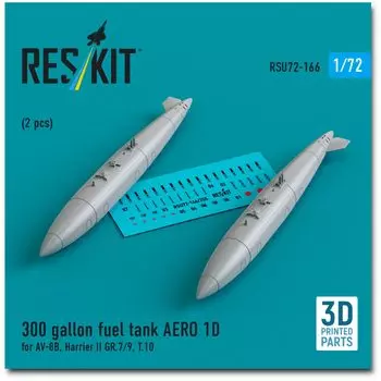 Reskit AERO 1D 300 галлонов расширительный бак Harrier 3D принтер набор смолы 1/72 (для АВ-8Б, ГР.7/9/Т.10) (2 куска) РСКУ72-0166 (Самолет)