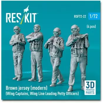 Reskit Aircraft Carrier Aircraft Maintenance Officer Aircraft Maintenance Chief 3D Printer Resin Kit 1/72 (4 pieces) RSKF72-0022 (Airplane)