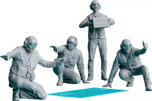 Reskit Aircraft Carrier Aircraft Maintenance Person Aircraft Left Side Pose 4 шт. 3D-принтерный комплект 1/72 RSKF72-0019