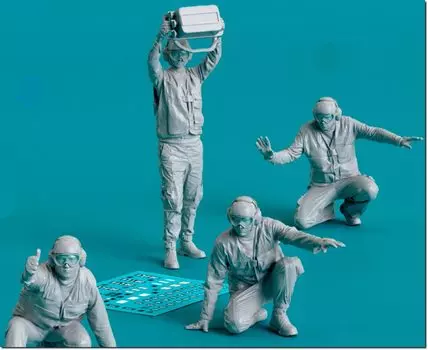 Reskit Aircraft Carrier Aircraft Maintenance Person Right Side Pound 4 Pieces 3D Printer Kit 1/32 RSKF32-0047