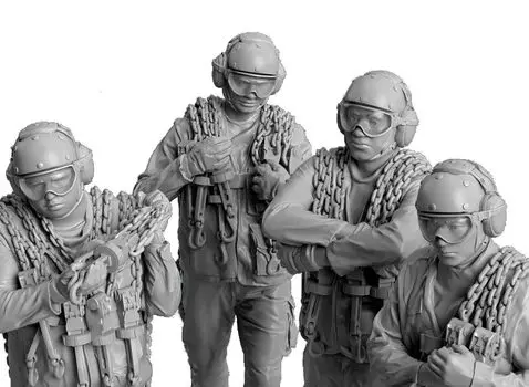 Reskit Aircraft Carrier Aviation Mechanic Aircraft Maintenance Chief 3D Printer Resin Kit 1/32 (4 pieces) RSKF32-0030 (Airplane)