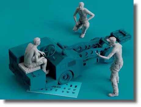 Reskit Bomb Loader Crew 1 Vietnam War 3 pieces 3D printer kit 1/48 MJ-1A/B (for Reskit) RSKF48-0032