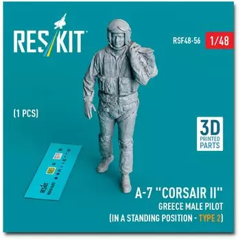 Reskit Corsair II Greek Male Pilot Standing Position 2 3D Printer Resin Kit 1/48 A-7 RSKF48-0056 (Самолет)