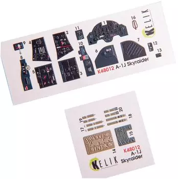 Reskit Douglas Aircraft Skyraider Interior 3D Decal Пластиковая модель Decal RSKK48012 1/48 A-1J (для Тамии)