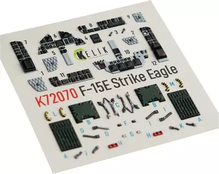 Reskit McDonnell Douglas Strike Eagle Interior 3D Decal Пластиковая модель Decal RSKK72070 1/72 F-15E (Для Хасэгавы)