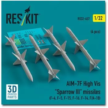 Reskit Missile 3D printer resin kit 1/32 AIM-7F Sparrow III (High Visibility) (4 pieces) RSK32-0457 (Airplane)