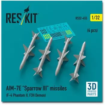 Reskit Missile 3D printer resin kit 1/32 AIM-7E Sparrow III (4 pieces) RSK32-0455 (Airplane)