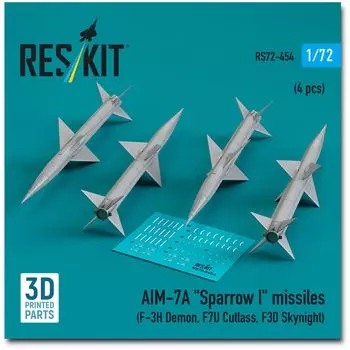 Reskit Missile 3D printer resin kit 1/72 AIM-7A Sparrow I (4 pieces) RSK72-0454 (Airplane)