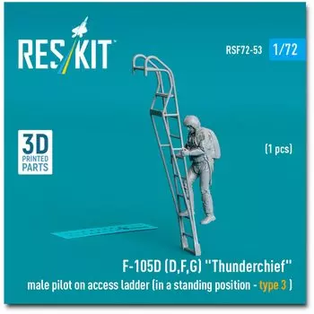 Reskit Мужской пилотский трап Тип 3 3D принтер смоляной набор 1/72 F-105 (Д, Ф, Г) с посадкой RSKF72-0053 (Самолет)