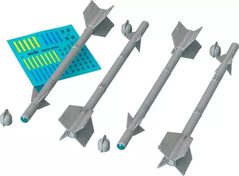 Reskit Sidewinder Missile 4 шт. Пластиковые детали для модели 1/32 AIM-9B RSK32-0477