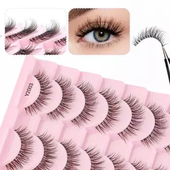 Ресницы 3/10 пар, половинные ресницы, кошачий глаз, натуральные длинные ресницы, 3D норковые ресницы, полнополосные ресницы, инструменты для наращивания макияжа