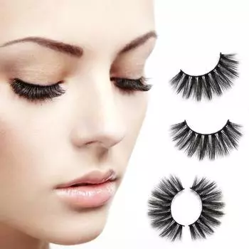 Ресницы 3D Эффект Не Аллергические Легко Носить Модные Женские Наращивания Ручной Работы Искусственные Для Красоты жёлтый