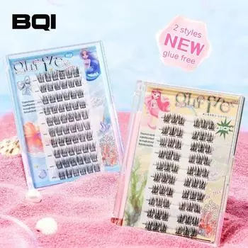 Ресницы BQI без клея, накладные ресницы в стиле русалок, не требующие клея, натуральные ресницы без клея
