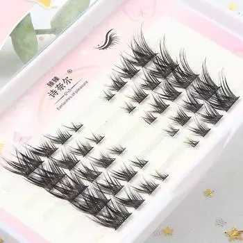 Ресницы Manga Eye Lashes Cat Eye Lashes Faux Mink Eyelashes Individual Cluster Lashes Women чёрный