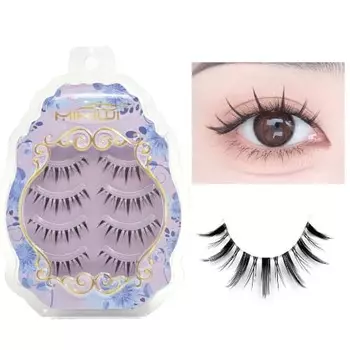 Ресницы mikiwi Manga, прозрачная основа ресниц аниме, 4 штуки, острые накладные ресницы аниме, натуральный финиш, японские ресницы, как в пучках manga eyela