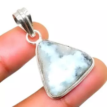 Республиканский Ларимар, драгоценный камень 925, посеребренная подвеска ручной работы, 1,51 дюйма 1.51 синий