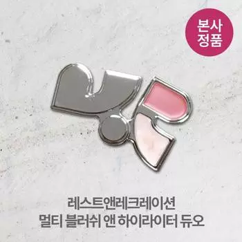 Rest & Recreation Multi Blush & Highlighter Duo 4 colors shimmer pearl vivid color natural glow, 1 piece, 03_sheer mauve