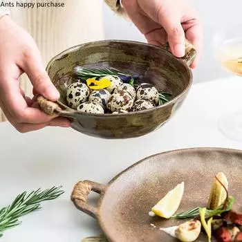 Restaurant Ceramic Tableware Dinner Plate Western Plate Steak Plates Noodle Bowl Soup Bowls Dessert Bowl Sushi Plates Fruit Dish