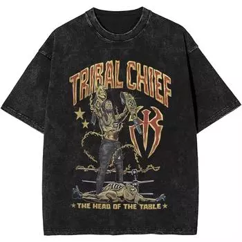 Рестлер Роман Рейнс Вождь Племени Выстиранная Футболка Уличная Одежда Футболки Футболки для Рестлинга Топы для Мужчин Женщин Короткий Рукав S