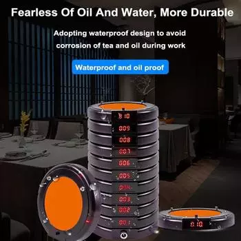 Ресторанные пейджеры Беспроводная система вызова 10 Вибраторы Подставка для кофе Звонок Бипер Приемники Очередь за кофе Фуд-трак Бар Отель us