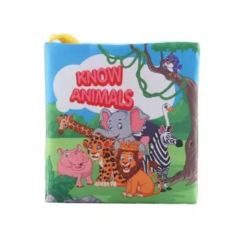 Ресурсы Стереоскопические Детские Тканевые Книжки Раннее Развитие Познавательные Игрушки, Лесные Животные Английские Книжки-Раскладушки Детские Тканевые Книжки